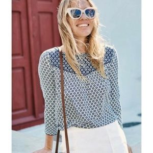 Boden Natasha 3/4 Sleeve Star Top